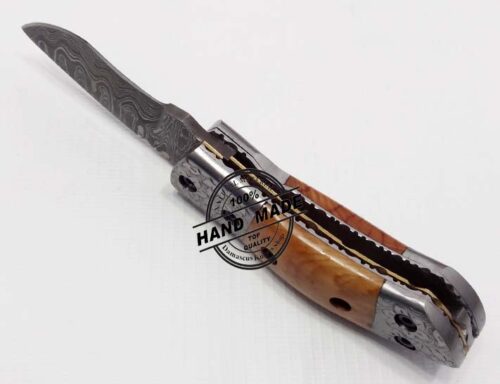 Damascus Folding Knife Handmade Damascus Steel Pocket Knife 1311 - Image 4