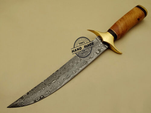 Damascus Dagger Knife Custom Handmade Damascus Steel Hunting Knife Best Damascus Dagger Knife With Olive Wood Handle Leather Sheaths 1127