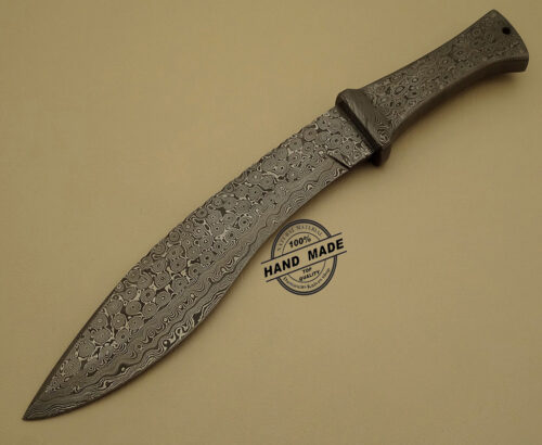 Full Damascus Hunting Kukuri Knife Custom Handmade Damascus Steel Hunting Knife  Professional Full Damascus Kukuri Knife With Leather Sheaths 1103