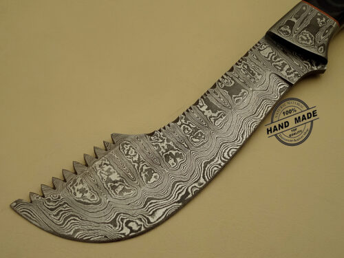 New Damascus Chopper Knife Custom Handmade Damascus Steel Hunting Knife Best Damascus Chopper Knife With Mictra Handle Leather Sheaths 1128 - Image 3