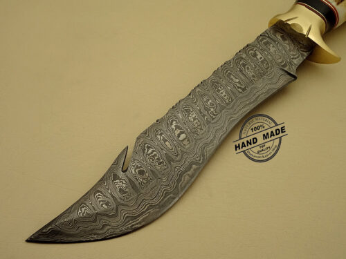 Damascus Dagger Knife Custom Handmade Damascus Steel Hunting Knife Best Damascus Dagger Knife With Stag Handle Leather Sheaths 1148 - Image 3