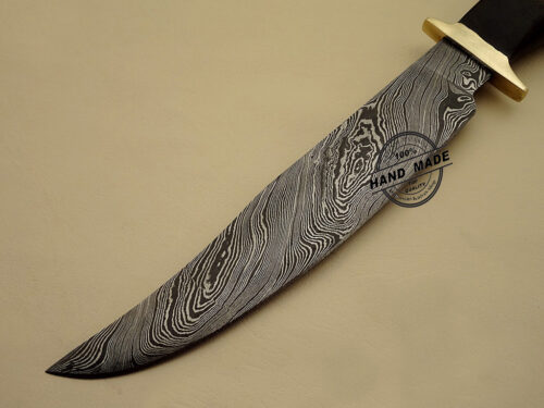 Damascus Hunting Knife Custom Handmade Damascus Steel Regular Damascus Hunting Knife With Walunt Wood Handle Leather Sheaths 1116 - Image 3