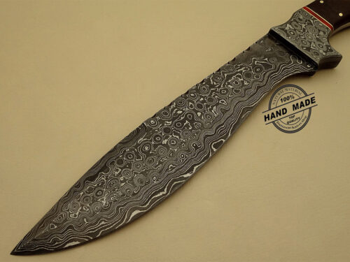 Professional Damascus Bowie Knife Custom Handmade Damascus Steel Hunting Knife Best Damascus Bowie Knife With Mictra Wood Handle Leather Sheaths 1135 - Image 3
