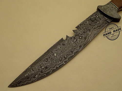 Damascus Bowie Knife Custom Handmade Damascus Steel Hunting Knife Best Damascus Bowie Knife With Mictra Handle Leather Sheaths 1145 - Image 3