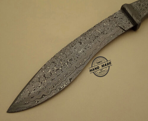 Full Damascus Hunting Kukuri Knife Custom Handmade Damascus Steel Hunting Knife  Professional Full Damascus Kukuri Knife With Leather Sheaths 1103 - Image 3