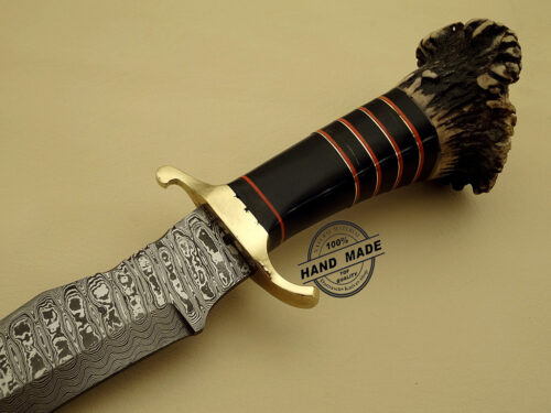 Damascus Dagger Knife Custom Handmade Damascus Steel Hunting Knife 1149 - Image 4