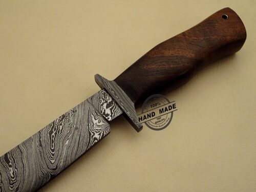 Damascus Hunting Knife Custom Handmade Damascus Steel Best Hunting Knife With Walunt Wood Handle Leather Sheaths 1123 - Image 4