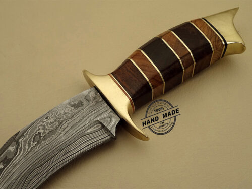 Damascus Tanto Knife Custom Handmade Damascus Steel Hunting Knife Damascus Tanto Knife With Walnut Wood Handle Leather Sheaths 1144 - Image 4