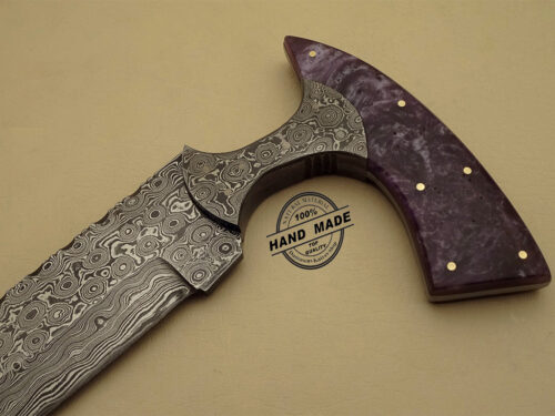 Custom Handmade Damascus Steel Hunting New Knife With Corain Handle Leather Sheaths 1131 - Image 3