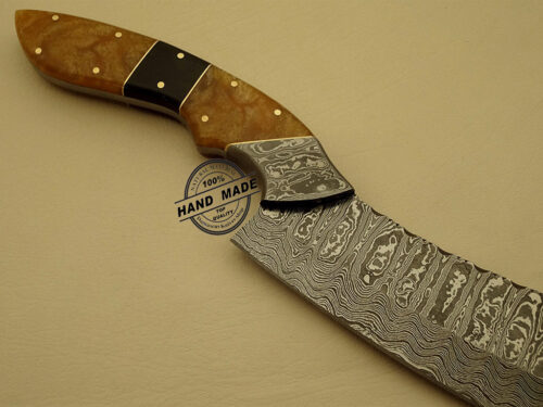Best Damascus Chef’s Knife Custom Handmade Damascus Steel Kitchen Knife Damascus Chef’s Knife With Corain Handle Leather Sheaths 1204 - Image 4