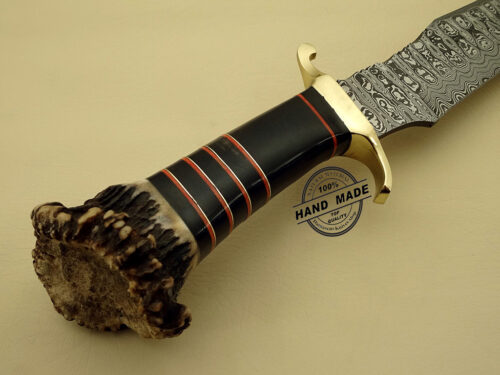 Damascus Dagger Knife Custom Handmade Damascus Steel Hunting Knife 1149 - Image 5