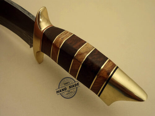 Damascus Tanto Knife Custom Handmade Damascus Steel Hunting Knife Damascus Tanto Knife With Walnut Wood Handle Leather Sheaths 1144 - Image 5