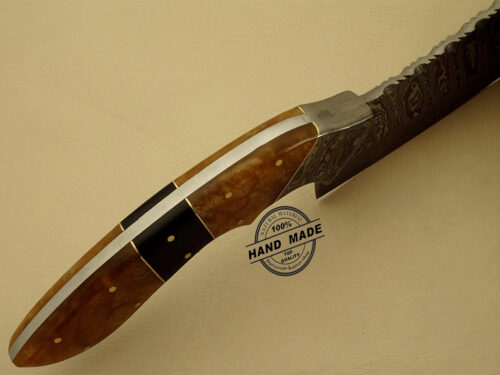 Best Damascus Chef’s Knife Custom Handmade Damascus Steel Kitchen Knife Damascus Chef’s Knife With Corain Handle Leather Sheaths 1204 - Image 5