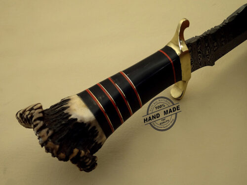 Damascus Dagger Knife Custom Handmade Damascus Steel Hunting Knife 1149 - Image 6