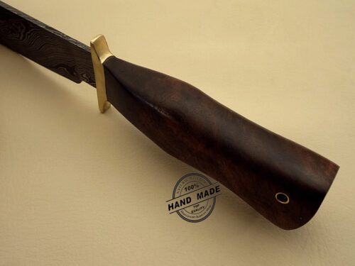 Damascus Hunting Knife Custom Handmade Damascus Steel Regular Damascus Hunting Knife With Walunt Wood Handle Leather Sheaths 1116 - Image 6