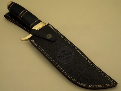 Damascus Bowie Knife Custom Handmade Damascus Steel Hunting Knife Best Damascus Bowie Knife With Buffalo Horn Handle Leather Sheaths 1121 - Image 6