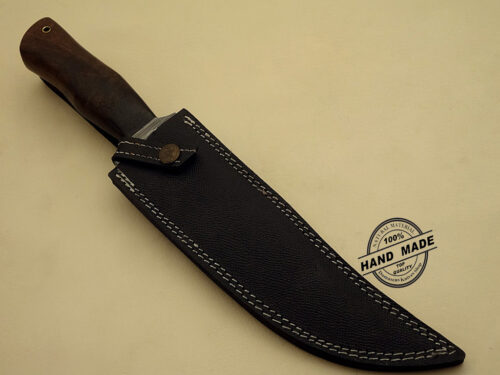 Damascus Hunting Knife Custom Handmade Damascus Steel Best Hunting Knife With Walunt Wood Handle Leather Sheaths 1123 - Image 6