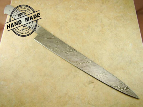 Blank Blade Professional Damascus Kitchen Knife Blank Blade Custom Handmade Damascus Steel Kitchen Knife Regular Damascus Chef’s Knife With Stainless Steel Handle 1403