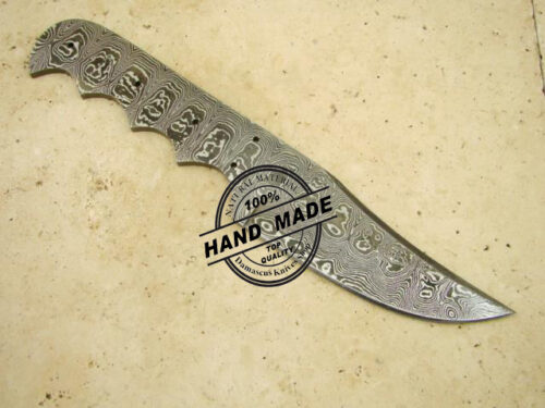 Blank Blade Damascus Tactical Skinner Finger Blank Blade Knife Custom Handmade Damascus Steel Professional Hunting Knife Damascus Finger Skinner Blank Blade 1419