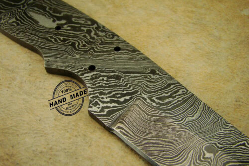 Blank Blade Damascus Tactical Skinner Blank Blade Knife Custom Handmade Damascus Steel Professional Hunting Knife Full Tang Tactical Skinner Blank Blade 1416 - Image 4