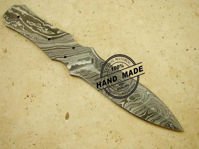 15" Handmade Best Damascus Steel Blank Blade Hunting Survival Tactical Dagger 