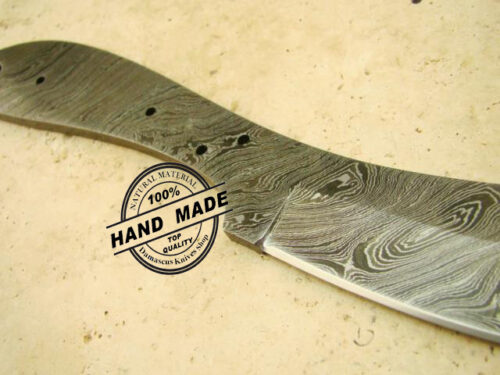 Blank Blade Damascus Slim Roach Blank Blade Knife Custom Handmade Damascus Steel Professional Hunting Knife Damascus Slim Roach Blank Blade Full Tang Damascus 1411 - Image 4
