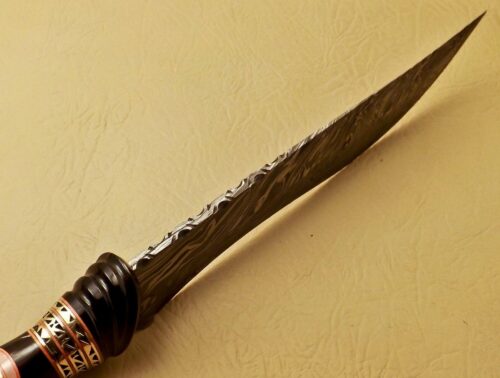 Custom Handmade Damascus Steel Hunting Knife New Damascus Amazing Bowie Knife With Buffalo Horn Handle Leather Sheaths 1964 - Image 3