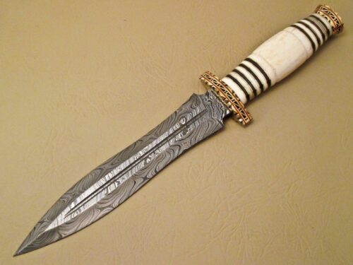 Damascus Dagger Knife Custom Handmade Damascus Steel Hunting Knife 1965