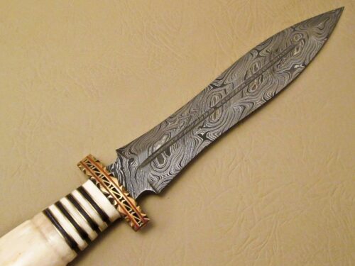 Damascus Dagger Knife Custom Handmade Damascus Steel Hunting Knife 1965 - Image 3