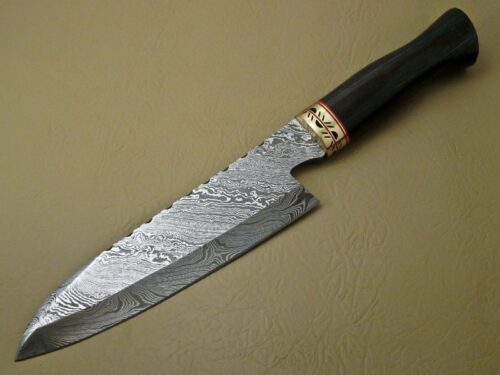 Damascus Kitchen Chef's Knife Custom Handmade Damascus Steel Kitchen New Damascus Chef's Knife With Micrta Handle Leather Sheaths 1953