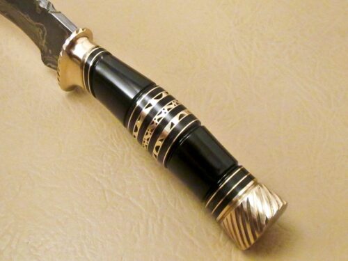 Custom Handmade Damascus Steel Hunting Knife New Damascus Amazing Kukuri Knife With Buffalo Horn Handle Leather Sheaths 1952 - Image 6