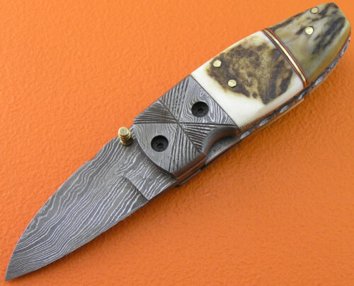 Mini Damascus Folding Knife