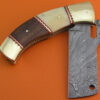 Custom Handmade Damascus Steel Hunting Knife New Damascus Folding No Lock Knife With Camel Bone & Rose Wood Handle Leather Sheaths 1960 - Image 3