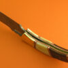 Custom Handmade Damascus Steel Hunting Knife New Damascus Folding No Lock Knife With Camel Bone & Rose Wood Handle Leather Sheaths 1960 - Image 5