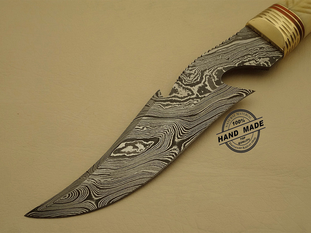 Amazing Damascus Bowie Knife Custom Handmade Damascus Steel Knife