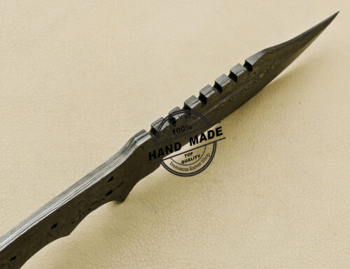 Military Skinner Blank Blade Knife Custom Handmade Damascus Steel Knife 1465 - Image 5