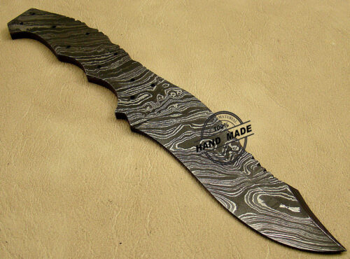 Blank Blade Damascus Knife Custom Handmade Damascus Steel Hunting Full Tang Damascus Knife 1462 - Image 3