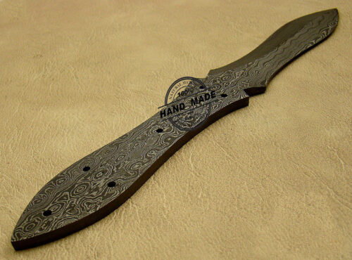 Double Edge Damascus Skinner Blank Blade Knife Custom Handmade Damascus Steel Hunting Full Tang Damascus Skinner Knife 1457 - Image 5