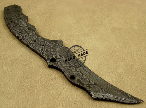 Blank Damascus Skinner Knife Custom Handmade Damascus Steel Knife 1460 - Image 4