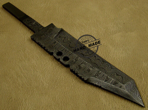 Damascus Skinner Blank Blade Knife Custom Handmade Damascus Steel Hunting Full Tang Damascus Skinner Knife 1442 - Image 3