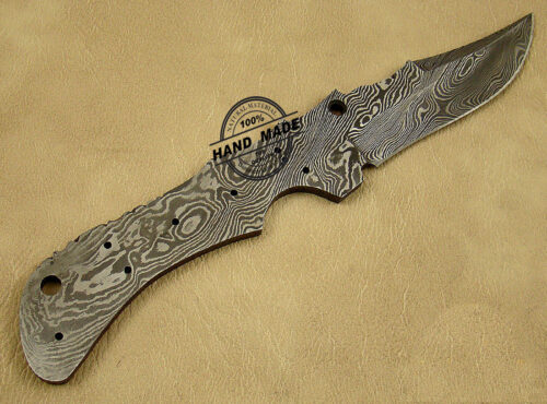 Blank Blade Damascus Skinner Knife Custom Handmade Damascus Steel Hunting Full Tang Damascus Skinner Knife 1463 - Image 5