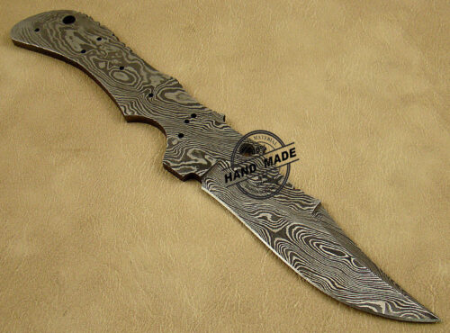 Blank Blade Damascus Skinner Knife Custom Handmade Damascus Steel Hunting Full Tang Damascus Skinner Knife 1463 - Image 3