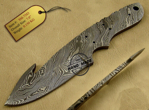 Professional Damascus Skinner Blank Blade Knife Custom Handmade Damascus Steel Hunting Full Tang Damascus Skinner Knife 1464