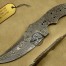 Damascus Skinner Blank Blade Knife