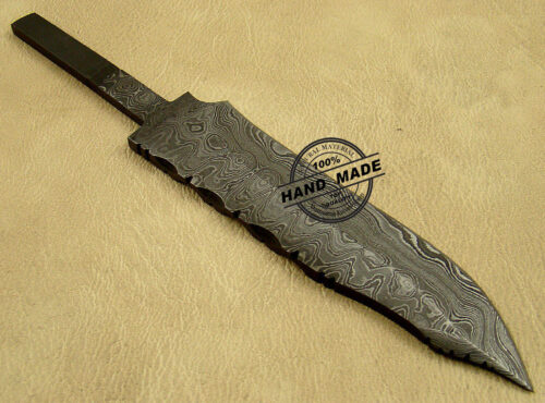 Damascus Skinner Blank Blade Knife Custom Handmade Damascus Steel Hunting Damascus Skinner Knife 1443 - Image 3