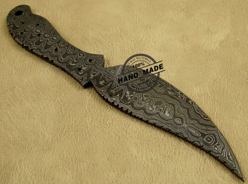 New Damascus Blank Blade Knife Custom Handmade Damascus Steel Hunting Full Tang Damascus Skinner knife 1444 - Image 4