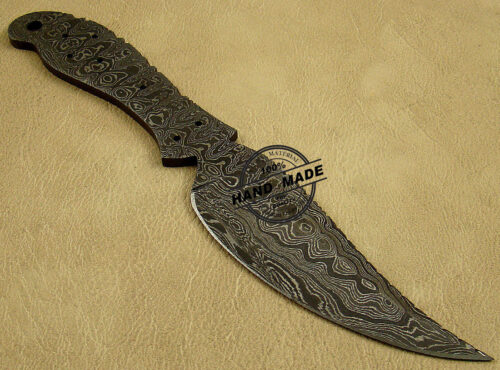 New Damascus Blank Blade Knife Custom Handmade Damascus Steel Hunting Full Tang Damascus Skinner knife 1444 - Image 6