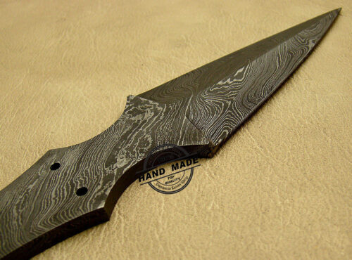 Blank Blade Damascus Skinner Knife Custom Handmade Damascus Steel Hunting Knife Full Tang Damascus Skinner Knife 1445 - Image 4