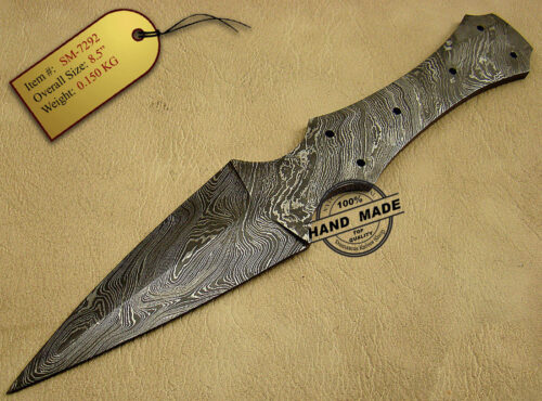 Blank Blade Damascus Skinner Knife Custom Handmade Damascus Steel Hunting Knife Full Tang Damascus Skinner Knife 1445
