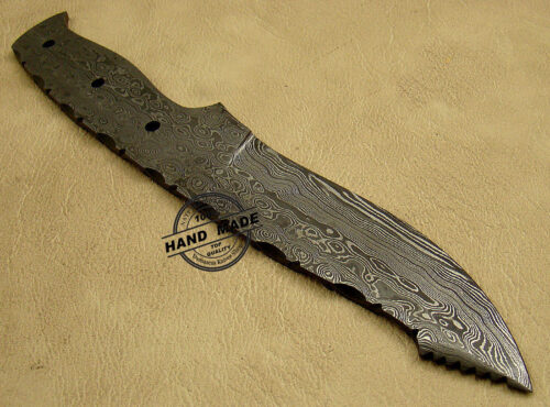 Blank Blade Damascus Skinner Knife Custom Handmade Damascus Steel Hunting Full Tang Damascus Knife 1446 - Image 4